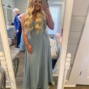 David’s Bridal Surplice Tank Long Chiffon Bridesmaid Dress